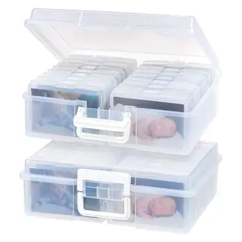 Прозрачный Ящик Для Хранения Фотографий Photo Keeper Cases Пластиковый Органайзер Для Хранения Фотографий Костюм 6 Внутренних Коробок Для Коллекции Фотографий D8C1