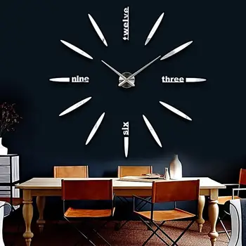 Настенные часы своими руками, 3D Акриловые зеркальные наклейки, часы для гостиной для современного дома, декоративные украшения для гостиной