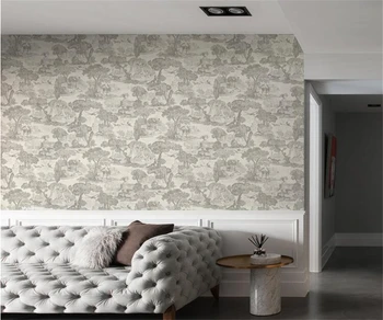 Обои нестандартного размера Французский пейзаж растительная фреска Nordic vintage гостиничная спальня домашний отдых телевизор диван фоновые стены 3D обои