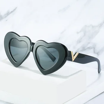 Красочные Солнцезащитные очки в форме сердца Для женщин И мужчин, Модные Солнцезащитные очки в стиле Ретро для путешествий, Классические Винтажные Женские Мужские Очки с зеркалом