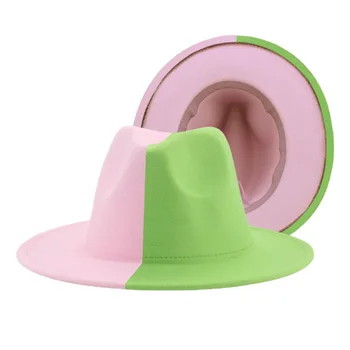 2023, Твидовая фетровая шляпа простого цвета, модная джазовая шляпа с плоскими полями, Мужская и женская Панама, Джазовая шляпа-котелок