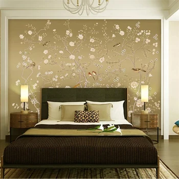 beibehang papel de parede Изготовленная на заказ 3D фреска новая китайская HD ручная роспись ручкой и цветочным рисунком Обои в китайском стиле для домашнего декора
