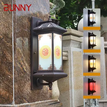 Солнечный настенный светильник BUNNY Винтажное уличное бра LED Водонепроницаемое IP65 для домашнего декора внутреннего двора и балкона