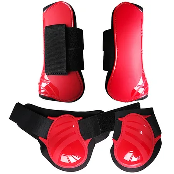 2 пары ботинок для верховой езды с защитой от сухожилий и замков для конного спорта для прыжков с защитой передних и задних ног.