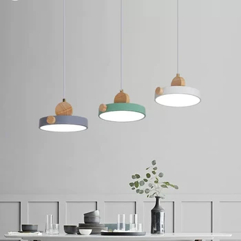 Скандинавская лампа для столовой с тремя головками, современная минималистичная люстра Macaron, люстры для бара в столовой
