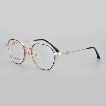 Ретро Простая элегантная оправа для очков, мужская оправа для чтения при близорукости, женские персонализированные очки, оптические очки из чистого титана высшего качества.