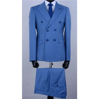 2020 Синий мужской костюм Новейший дизайн пальто и брюк, свадебные костюмы для мужчин, Повседневный офисный костюм для мужчин, костюм Homme Mariage из 2 предметов