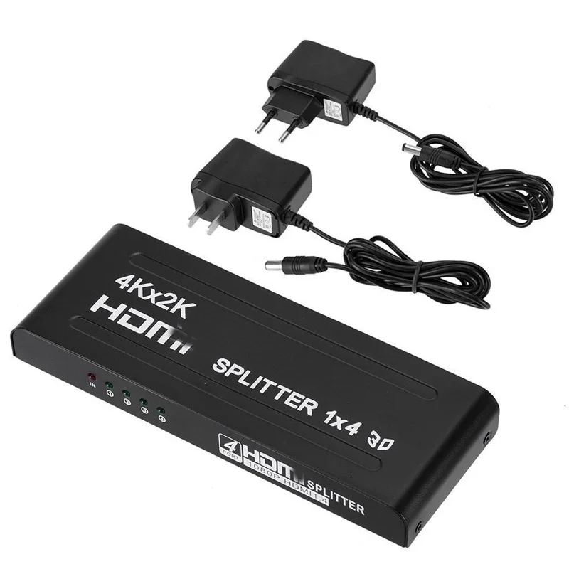 1 в 4 выхода HDMI-совместимый Разветвитель 4-Полосная Коробка 1x4 Порта 1080P 3D 4KX2K HDTV Дубликатор Концентратор Ретранслятор Усилитель Переключатель Switcher . ' - ' . 0