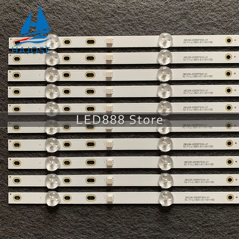 10 шт./лот 5LED (3V) 530 мм Светодиодная лента подсветки для BAIRD TI5510DLEDDS 2W2006-DS55M7800-01 DS55M78-DS02-V01 DSBJ-WG . ' - ' . 1