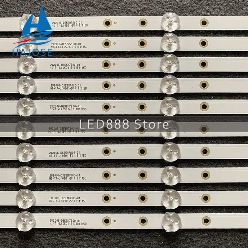 10 шт./лот 5LED (3V) 530 мм Светодиодная лента подсветки для BAIRD TI5510DLEDDS 2W2006-DS55M7800-01 DS55M78-DS02-V01 DSBJ-WG . ' - ' . 4