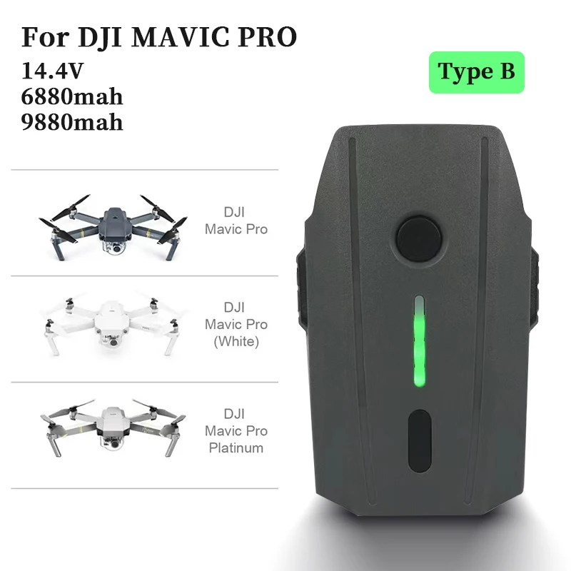 100% Абсолютно Новый аккумулятор Большой емкости для DJI Mavic Pro/Platinum/White Intelligent Flight LiPo 3S 14,4 V 9880mAh . ' - ' . 0