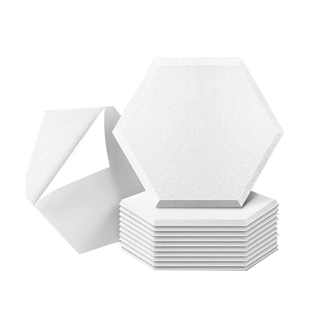 12 упаковок самоклеящихся акустических панелей, звуконепроницаемые панели 14 x 12 x 0,4 дюйма, шестигранные звукопоглощающие панели белого цвета . ' - ' . 0