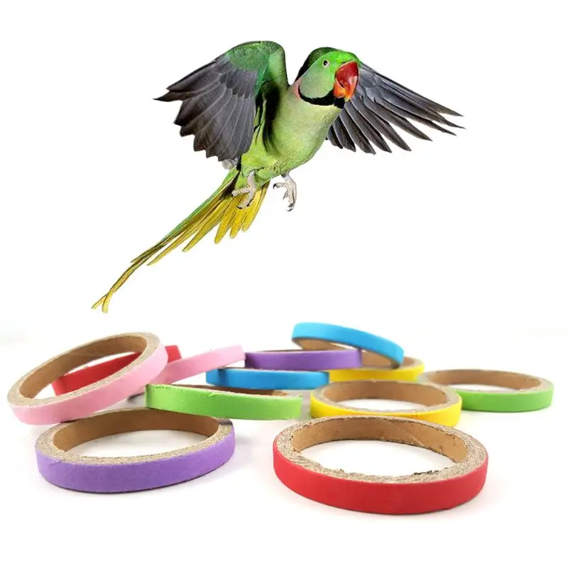 12 шт. игрушки для попугаев, кольцо для кусания, красочные кольца, украшения, аксессуары для птиц, попугай, сделай сам D7YB . ' - ' . 3