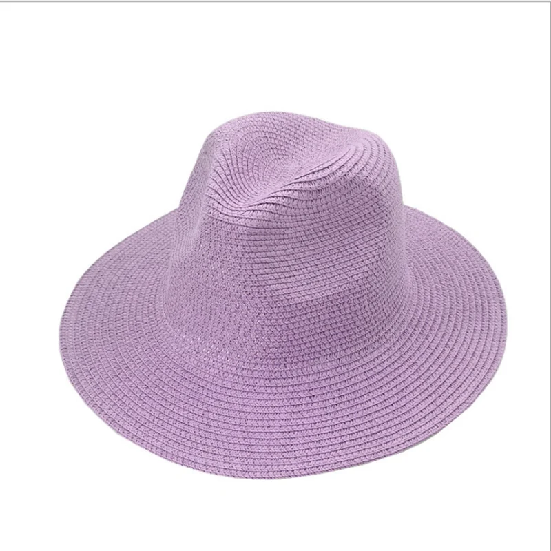 17 цветов, однотонная пляжная шляпа унисекс с широкими полями, затеняющая женскую летнюю уличную соломенную шляпу, джазовая кепка. . ' - ' . 3