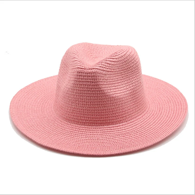 17 цветов, однотонная пляжная шляпа унисекс с широкими полями, затеняющая женскую летнюю уличную соломенную шляпу, джазовая кепка. . ' - ' . 4