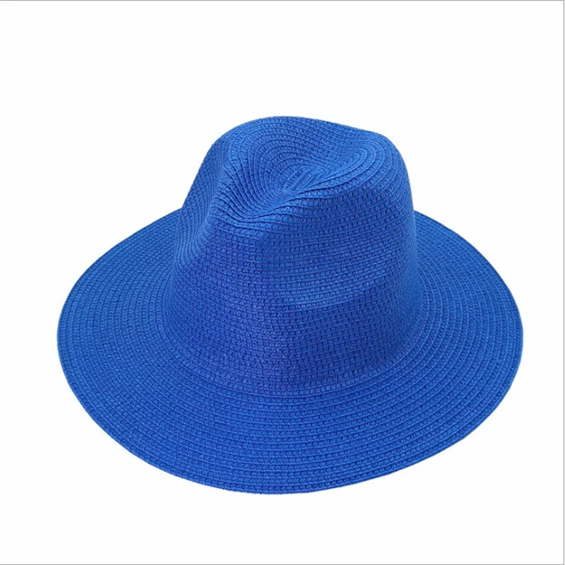 17 цветов, однотонная пляжная шляпа унисекс с широкими полями, затеняющая женскую летнюю уличную соломенную шляпу, джазовая кепка. . ' - ' . 5