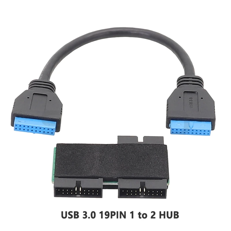 20 см от 1 до 2 USB 3.0 19pin концентратор, USB 19PIN удлинительный кабель, микросхема быстрой передачи данных для материнской платы настольного компьютера, корпусных коробок. . ' - ' . 0