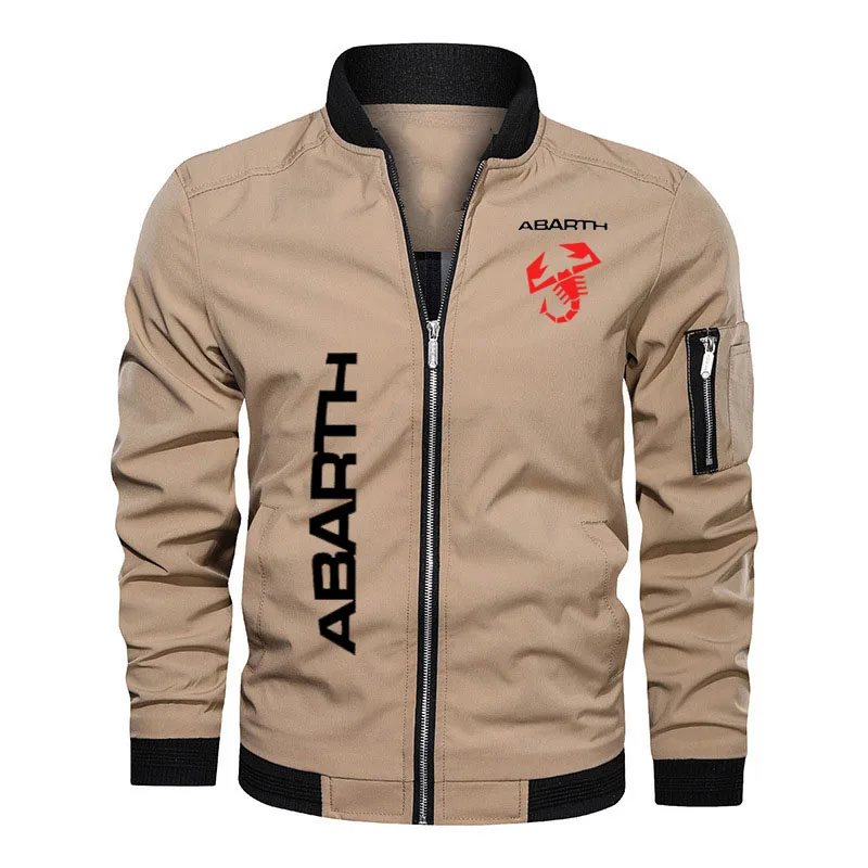2023 Весна осень Мужская бейсбольная куртка с принтом логотипа abarth, негабаритная куртка-бомбер, свободная мужская военная куртка-бомбер в стиле панк . ' - ' . 2