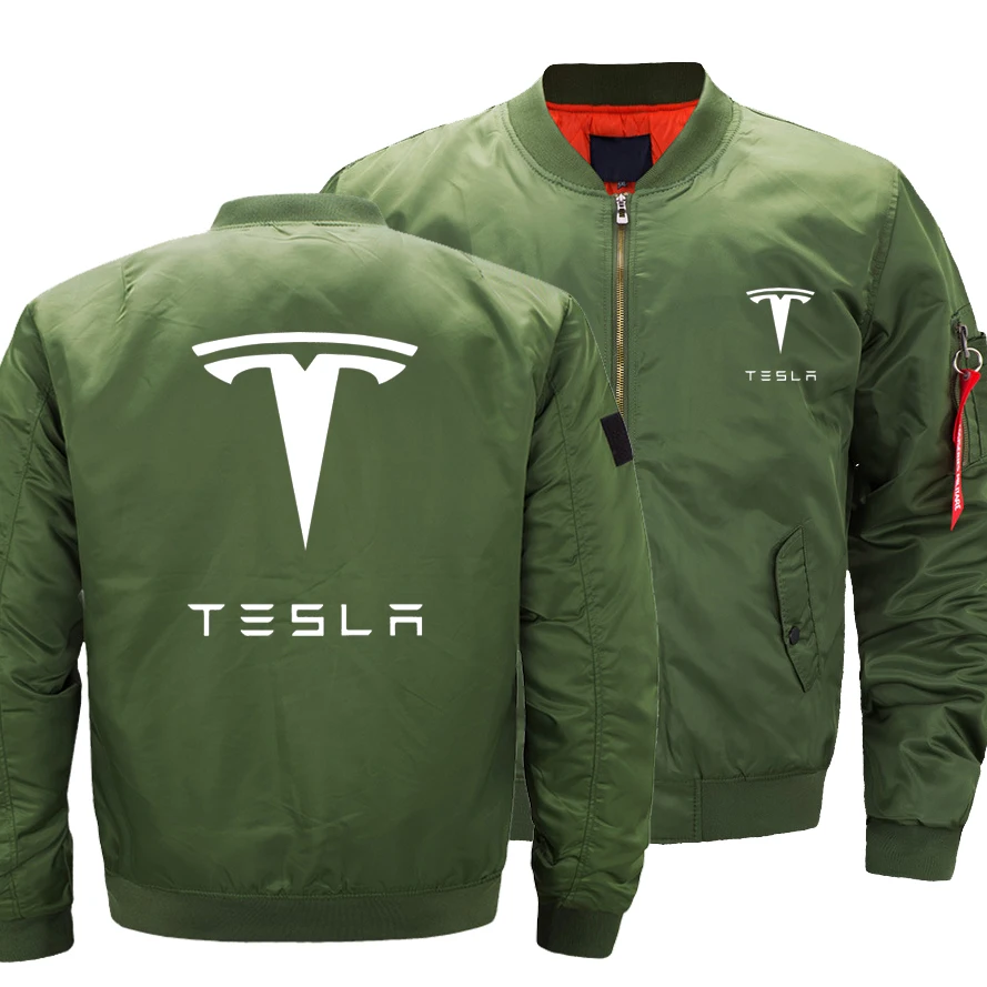 2023 Новая осенне-зимняя мужская летающая куртка с логотипом Tesla, модная утепленная ветровка, теплое повседневное бейсбольное пальто на молнии . ' - ' . 2
