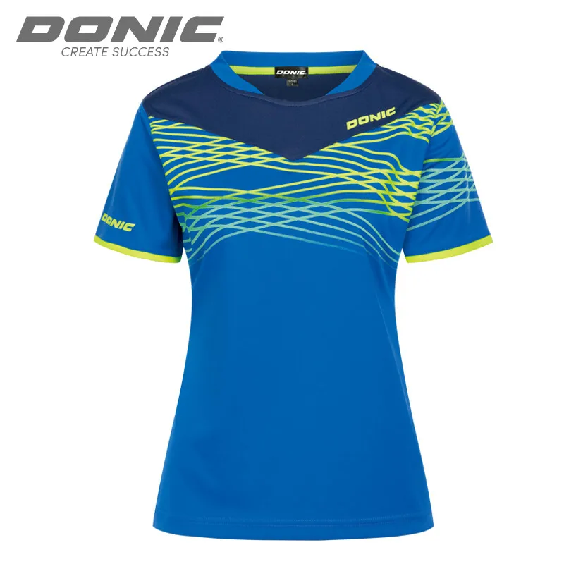 2023 Футболка Donic, одежда для настольного тенниса, спортивная одежда, джерси, женские спортивные топы, быстросохнущая одежда с коротким рукавом . ' - ' . 0