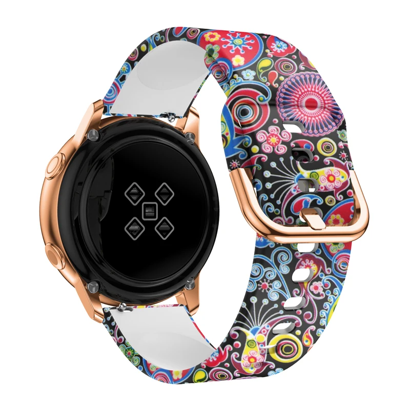 22 мм 20 мм Силиконовый ремешок Для Samsung Galaxy Watch Gear S3 Active 2 Ремешок в стиле граффити Для HuaMi Amazfit Huawei watch band . ' - ' . 1