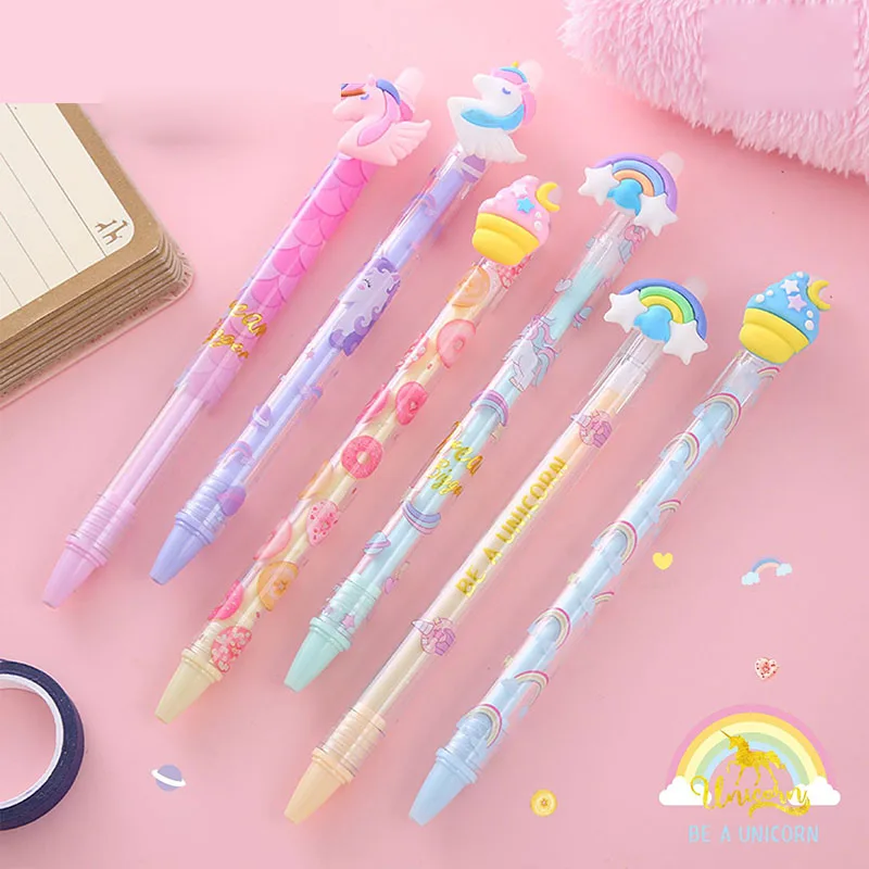36 шт./лот, стираемая гелевая ручка Kawaii Rainbow Unicorn, Милые ручки с нейтральными синими чернилами 0,5 мм, рекламные подарочные Офисные школьные принадлежности . ' - ' . 1
