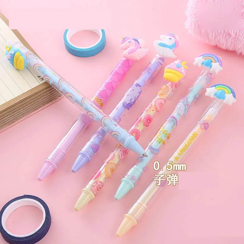36 шт./лот, стираемая гелевая ручка Kawaii Rainbow Unicorn, Милые ручки с нейтральными синими чернилами 0,5 мм, рекламные подарочные Офисные школьные принадлежности . ' - ' . 3