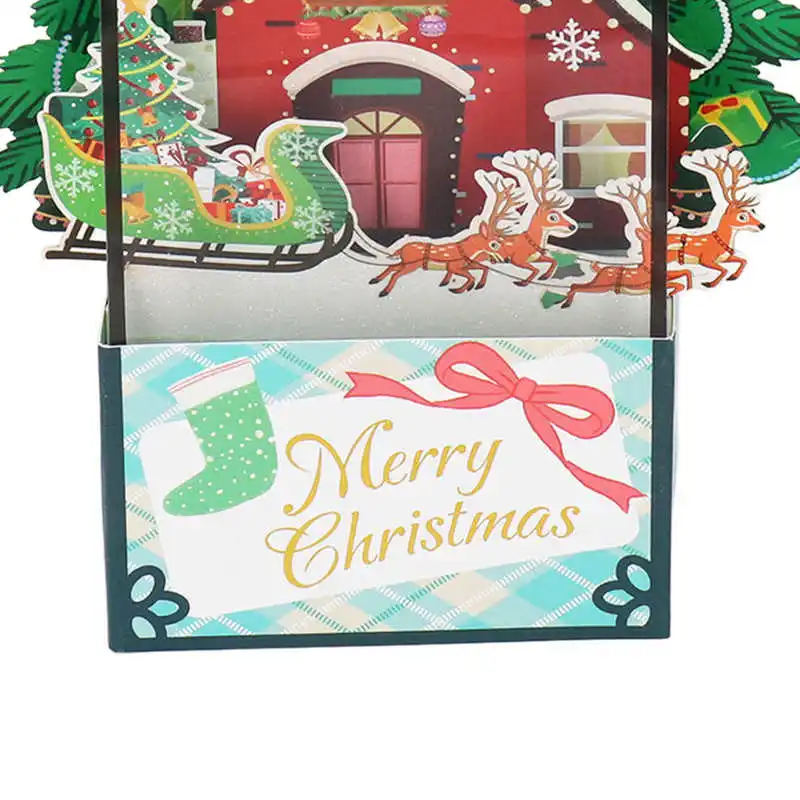 3D Рождественская открытка с трехмерной гравировкой 3D Рождественская поздравительная открытка с конвертом для праздника . ' - ' . 2