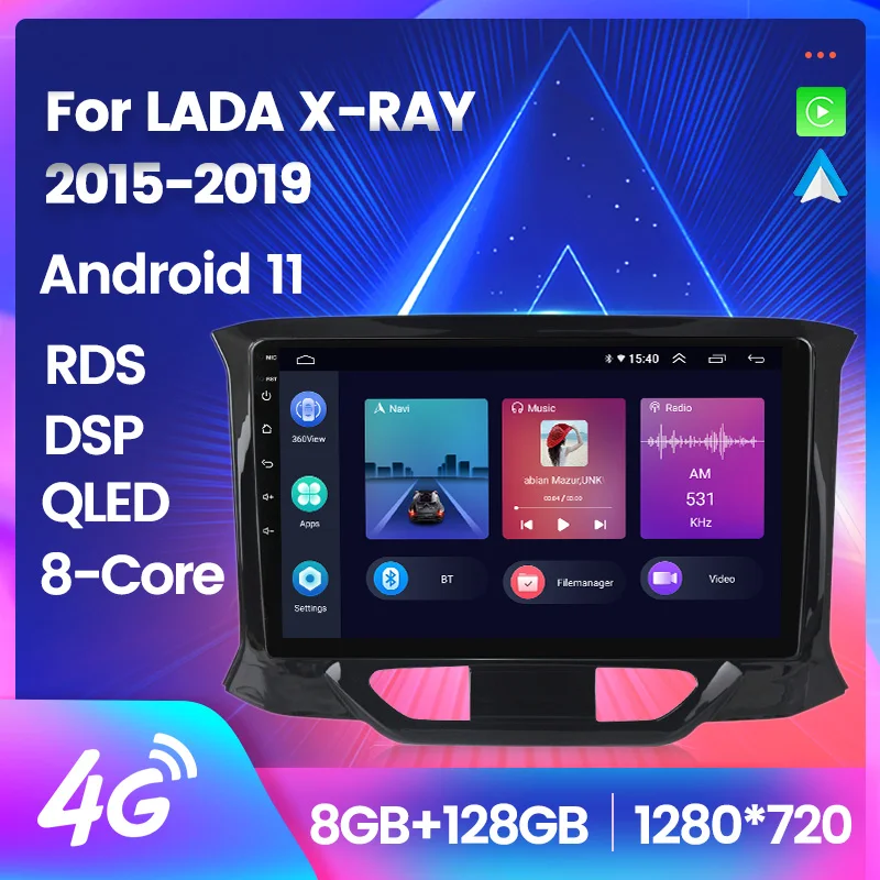 4G Lte + WiFi DSP Carplay 2din Android 11,0 Автомобильный Радиоприемник Мультимедийный Видеоплеер GPS Навигация QLED Для LADA X Ray Xray 2015-2019 . ' - ' . 0