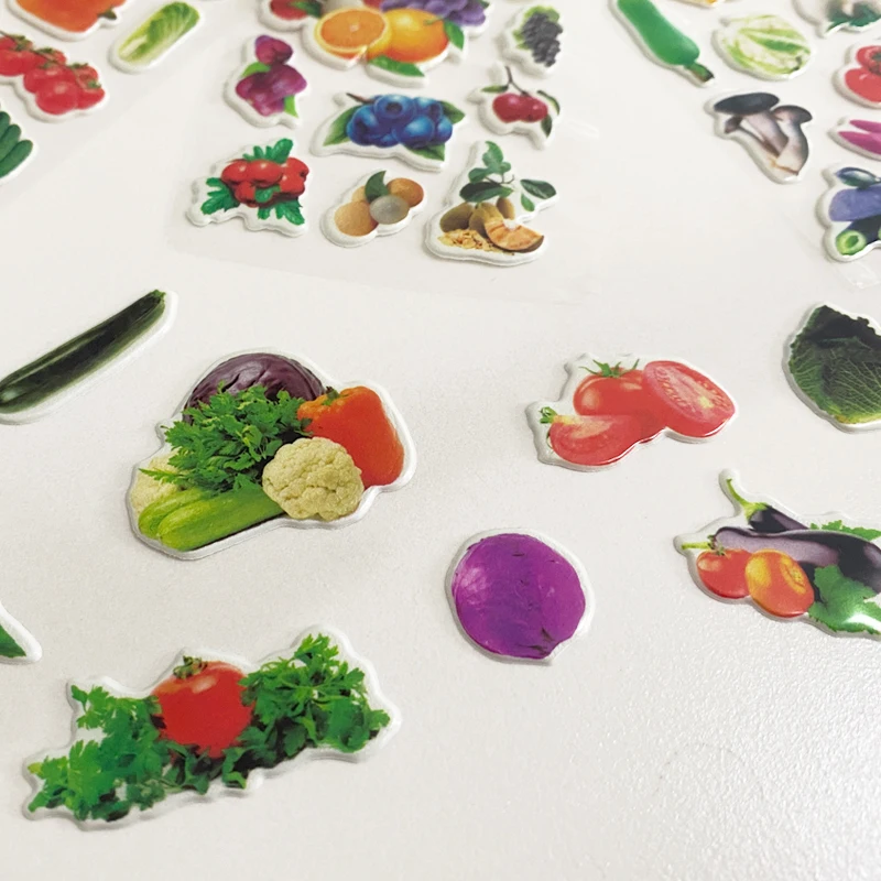 6 листов Свежих овощей и фруктов, милые мультяшные 3D наклейки, декор для скрапбукинга, сделай сам, детские развивающие познавательные игрушки для раннего обучения . ' - ' . 4