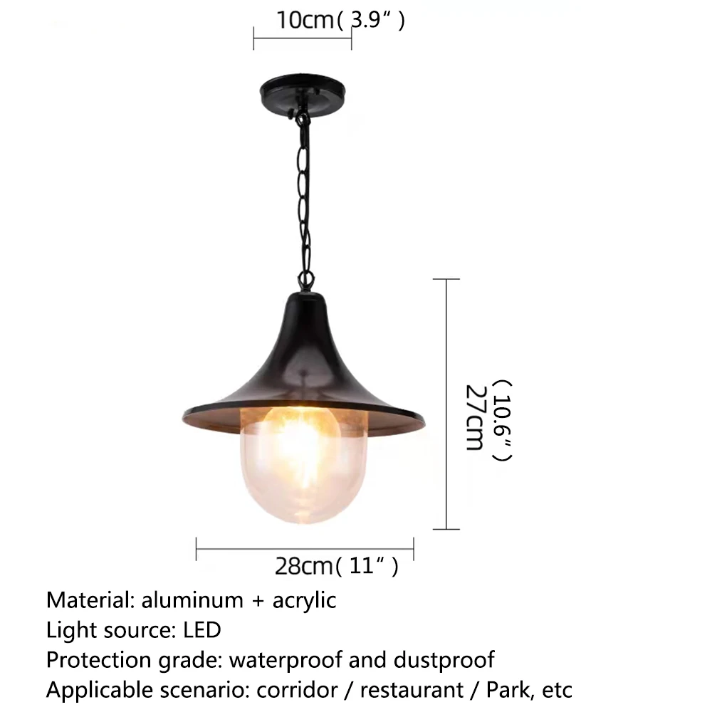 ANITA Открытый ретро подвесной светильник Современная светодиодная лампа Водонепроницаемая для украшения домашнего коридора . ' - ' . 5
