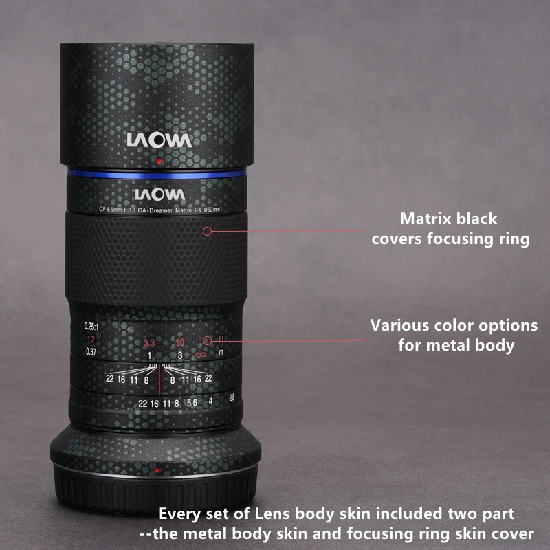 CF65 F2.8 Lens Skin Премиум-Наклейка для Laowa CF 65mm F2.8 CA-Dreamer Macro 2X Защитная Наклейка для объектива, Защитная Пленка от царапин . ' - ' . 3