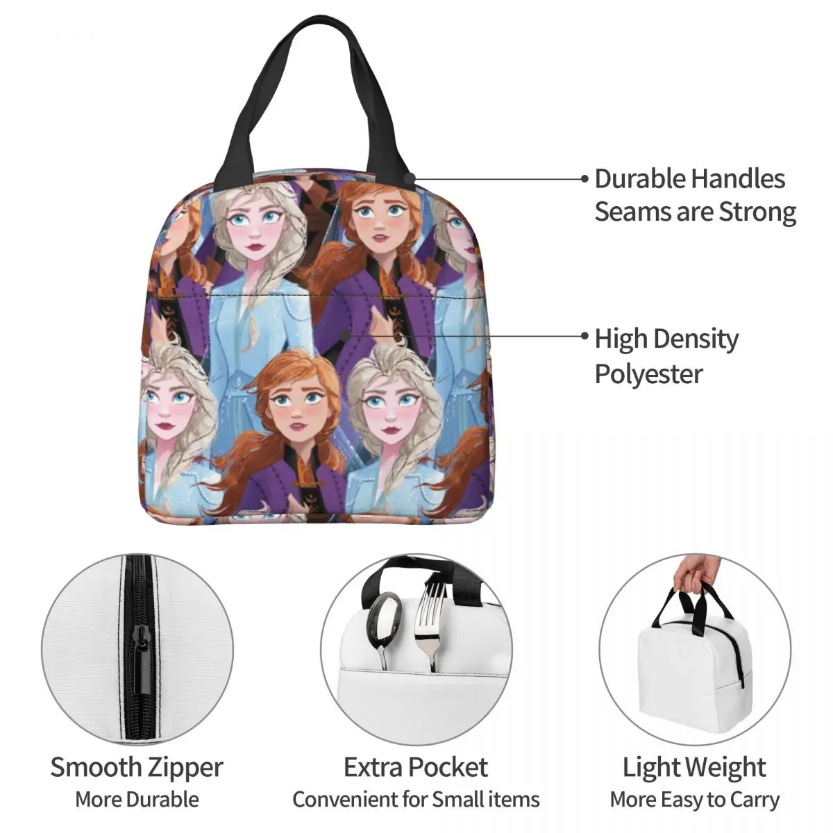 Disney Frozen Elsa Anna Изолированные сумки для ланча большой емкости Многоразовая сумка-холодильник Ланч-бокс Тотализатор Офис Путешествия Мужчины Женщины . ' - ' . 4