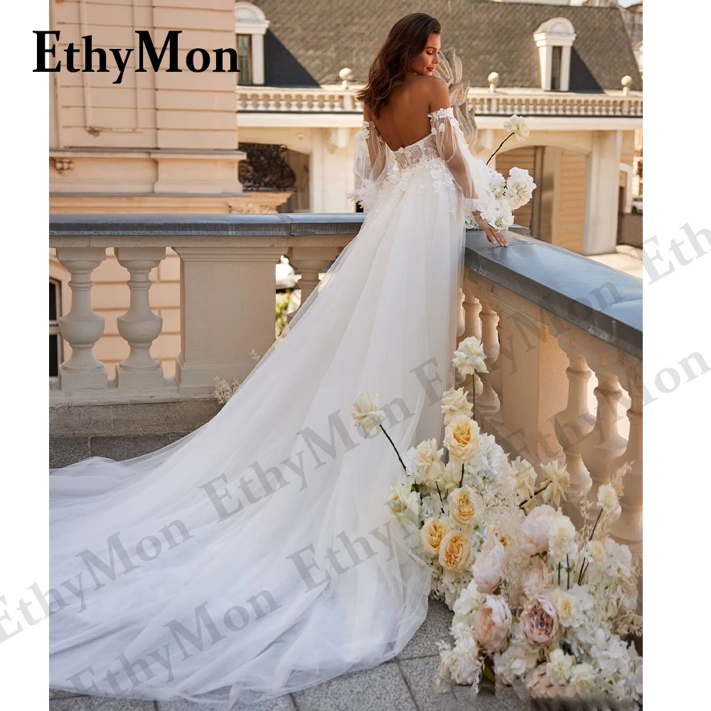 Ethymon Modern Свадебные платья без бретелек со съемным рукавом-трубой на молнии для женщин 2023 BrideVestido De Casamento На заказ . ' - ' . 2