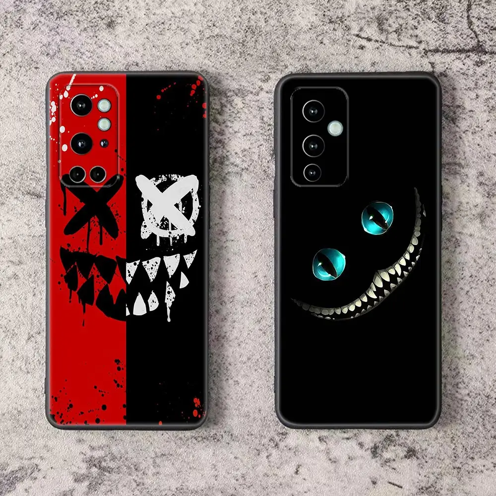 Fundas Чехол для телефона OnePlus Z 7 7T 8 8T 9 9R 9TR 10 Nord 2 CE N200 N100 N10 Pro 5G TPU Чехлы Coques Capa Smile Skeleton Devil . ' - ' . 1