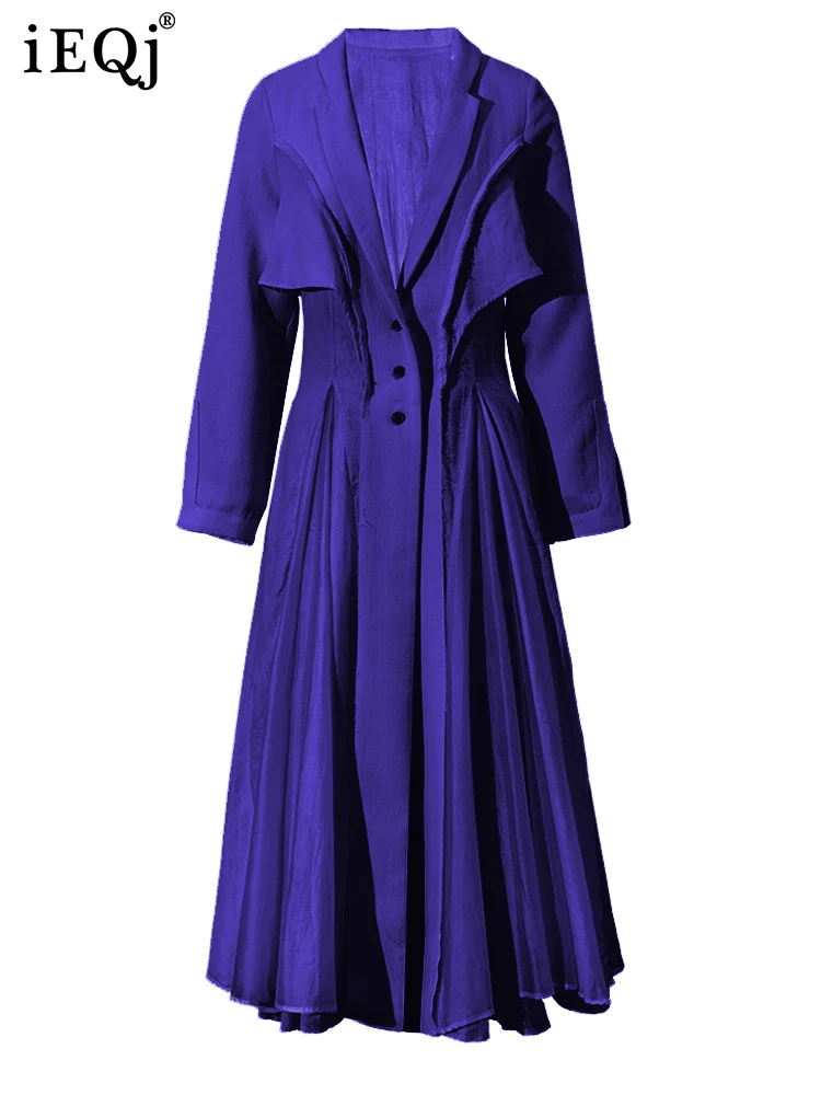IEQJ Сшитые сетчатые плиссированные льняные макси-платья больших размеров с длинным рукавом, винтажное элегантное платье 2023 года, новая одежда 3W6617 . ' - ' . 0