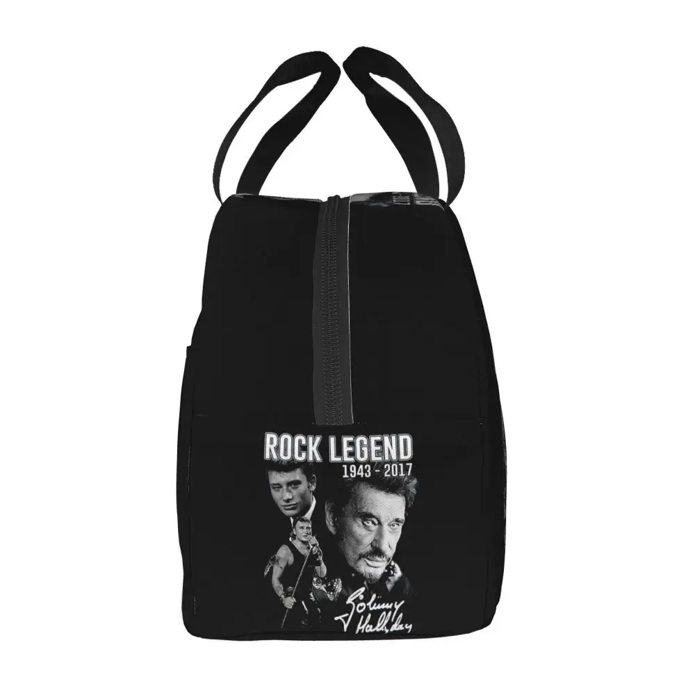 Johnny Hallyday, изолированная сумка для ланча для женщин, Герметичный термоохладитель для французского рок-певца, кассовый аппарат Bento, Работа в школе . ' - ' . 1