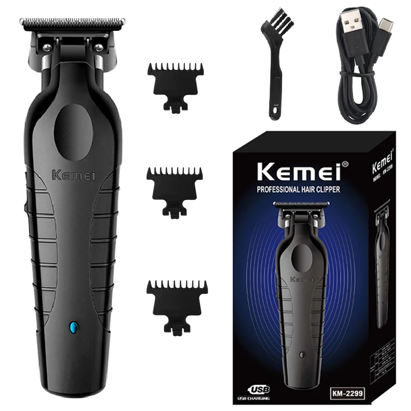 Kemei 2299 Профессиональный электрический парикмахерский триммер для мужчин, машинка для стрижки бороды, Аккумуляторная машинка для стрижки волос, 0 мм . ' - ' . 0