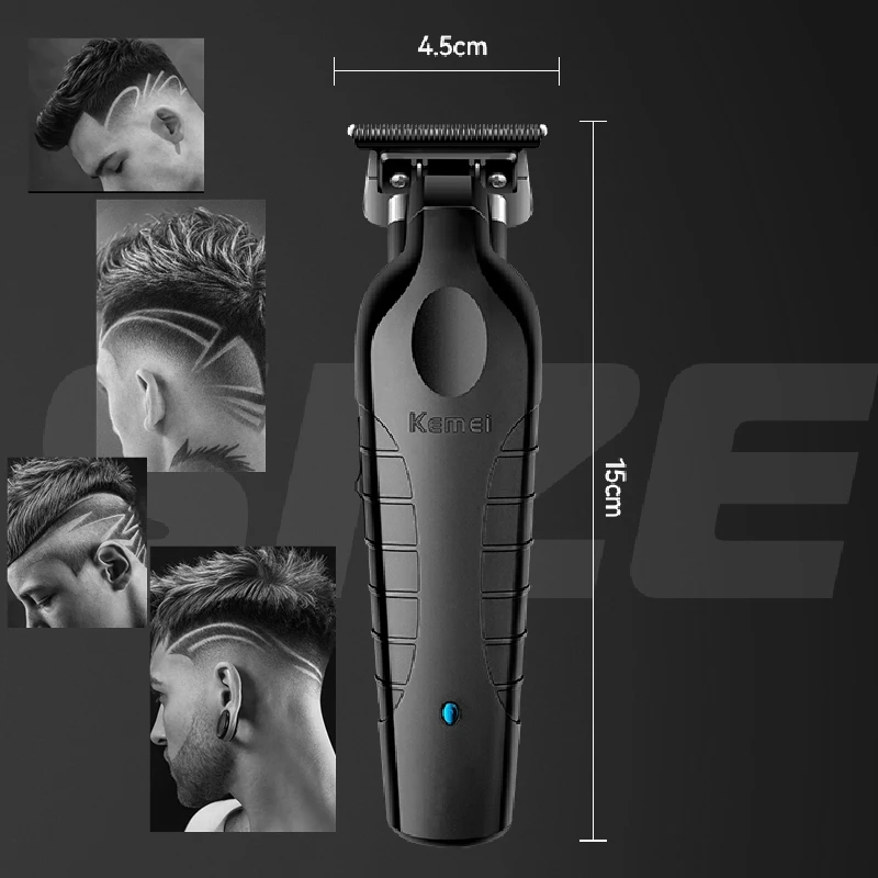 Kemei 2299 Профессиональный электрический парикмахерский триммер для мужчин, машинка для стрижки бороды, Аккумуляторная машинка для стрижки волос, 0 мм . ' - ' . 4