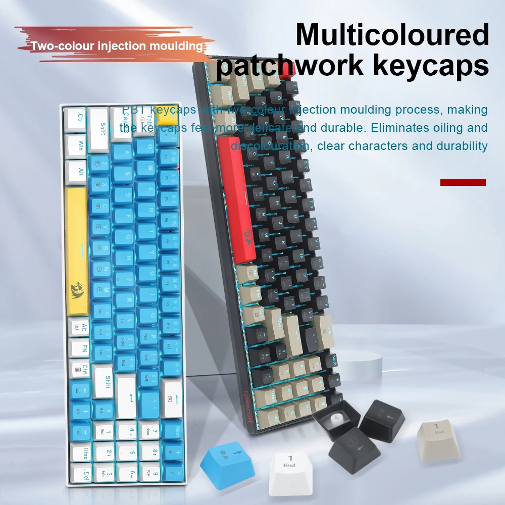 REDRAGON K688 USB Мини механическая игровая клавиатура Синий Красный переключатель 78 клавиш Проводной геймер для компьютера ПК ноутбук . ' - ' . 2