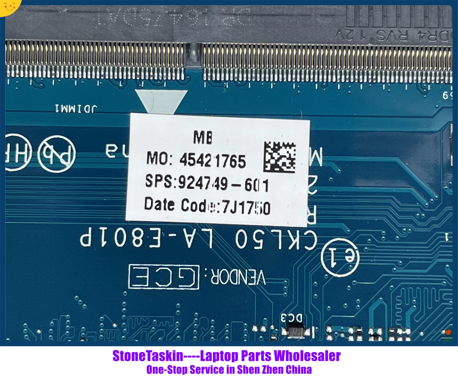 StoneTaskin 924749-601 Для HP Pavilion 15-BS Материнская плата ноутбука CSL50/CSL52 LA-E801P 924749-501 SR343 I3-7100U DDR4 100% Протестирована . ' - ' . 1
