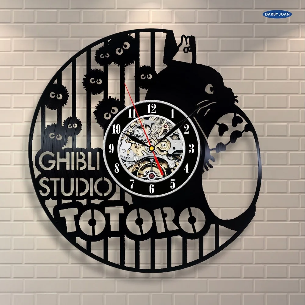Studio Ghibli Totoro Plush_эксклюзивные настенные часы из виниловой пластинки saat . ' - ' . 0