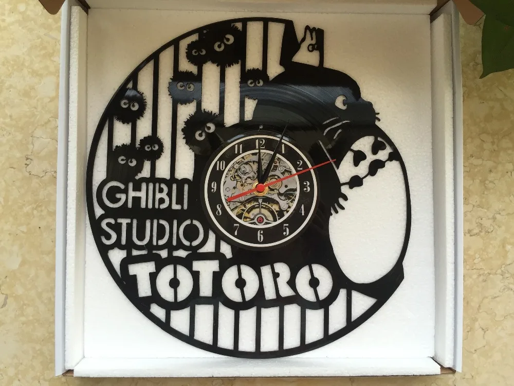 Studio Ghibli Totoro Plush_эксклюзивные настенные часы из виниловой пластинки saat . ' - ' . 3