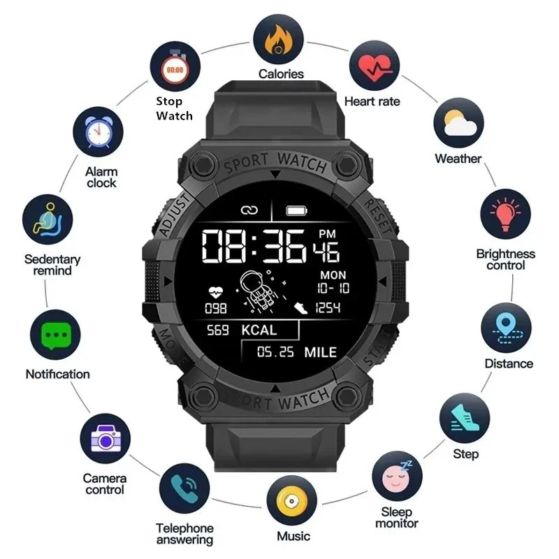 Y56 Умные часы Мужские женские Bluetooth Умные часы Круглый сенсорный смарт-браслет Фитнес-браслет Подключенные часы для IOS Android . ' - ' . 1