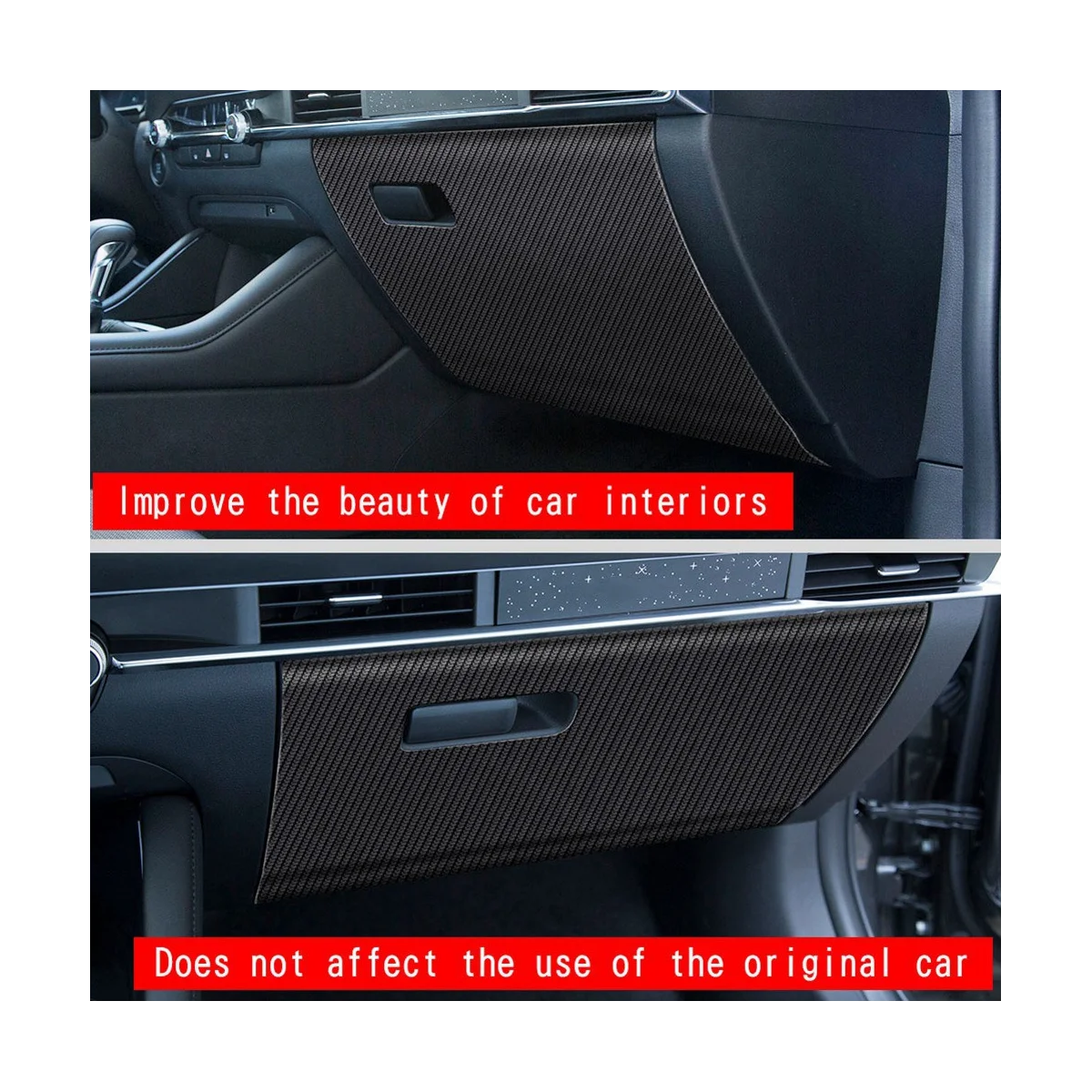 Автомобильный Карбоновый Кожаный Бардачок Для Хранения Защитная Накладка Anti-Kick Pad Anti-Dirty Pad Чехол для Коврика Mazda 3 AXELA 2022+ . ' - ' . 2