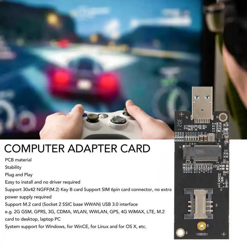 Адаптер NGFF к USB 3.0 со слотом для SIM-карты Стабильность подключения M.2 к USB-адаптеру для Windows для Linux горячая распродажа . ' - ' . 0