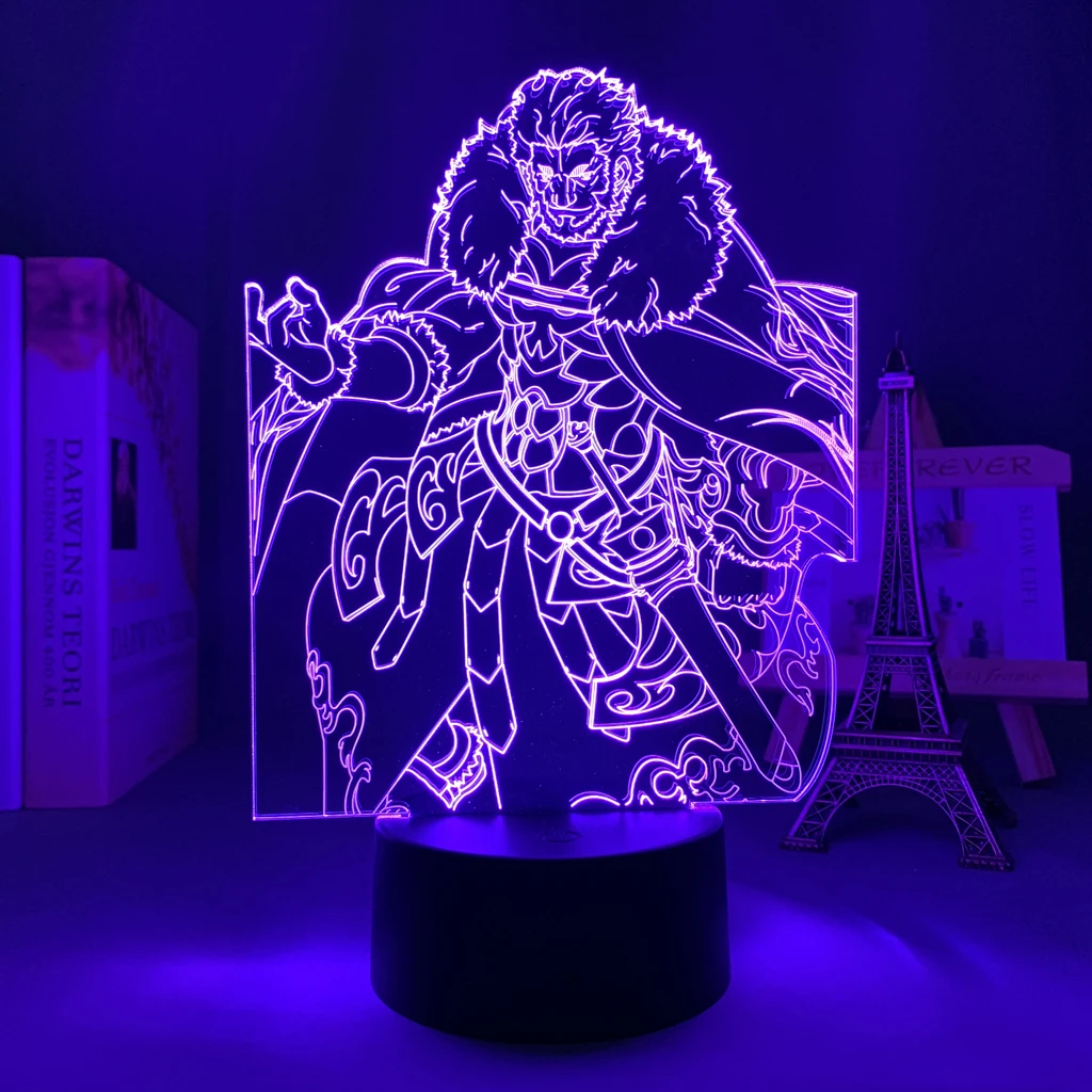Аниме 3d светильник Fate Iskandar для декора спальни Подарок на День рождения Манга Fate Iskandar Светодиодный ночник . ' - ' . 0