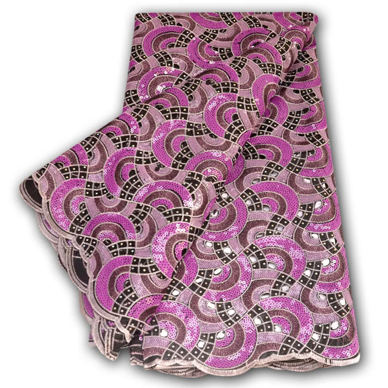 Африканская сетчатая кружевная ткань Уникальная стильная ткань из органзы, расшитая Французским сетчатым тюлем, кружевные ткани с пайетками для вечернего платья в нигерийском стиле . ' - ' . 1