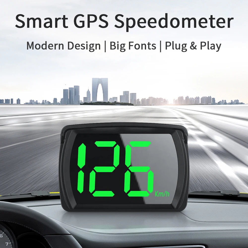 Большой шрифт Подключи и Играй GPS Автомобильные Аксессуары Головной Дисплей Автомобиля HUD Для Автомобиля Грузовик Автобус 2,8 Дюймов KMH Цифровой Спидометр . ' - ' . 0