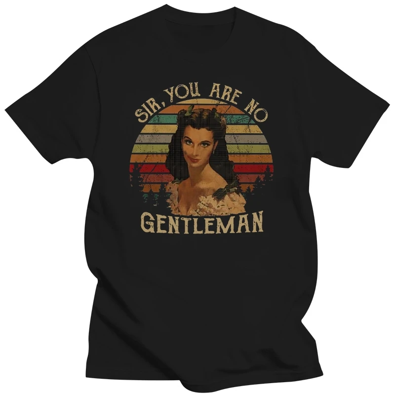 Бренд Scarlett Ohara, сэр, Вы не джентльмен, винтажная футболка, мужская футболка с коротким рукавом . ' - ' . 0